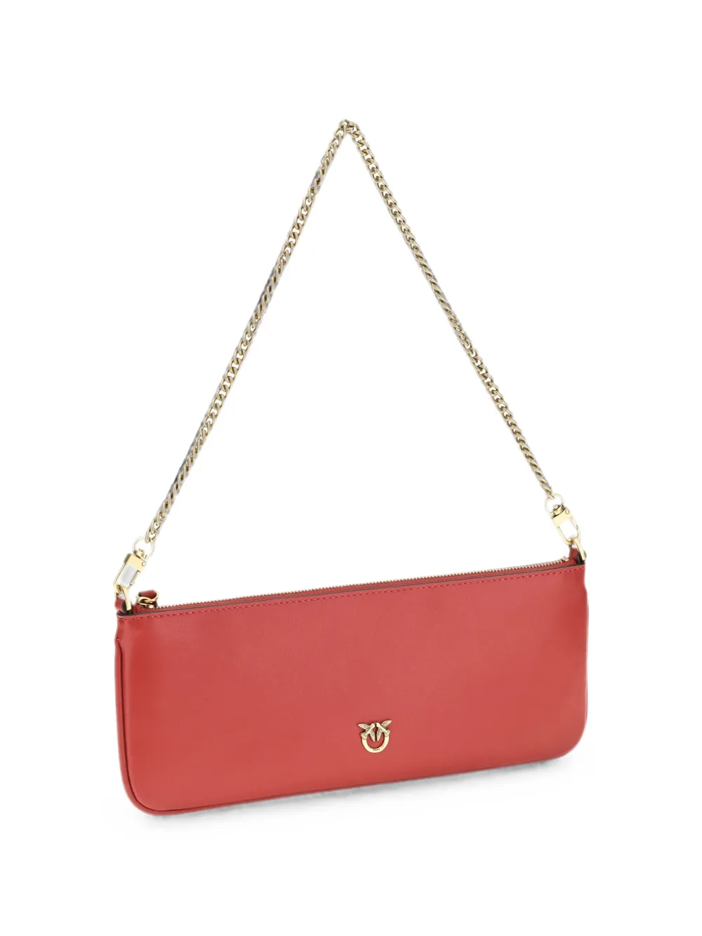 PINKO Horizontal Flat leren schoudertas Rood