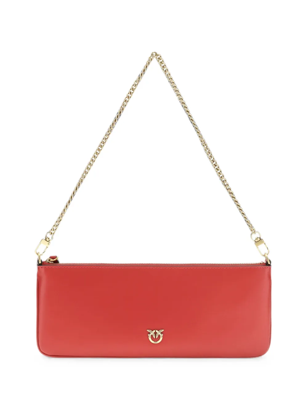 PINKO Horizontal Flat leather shoulder Bag - Rosso
