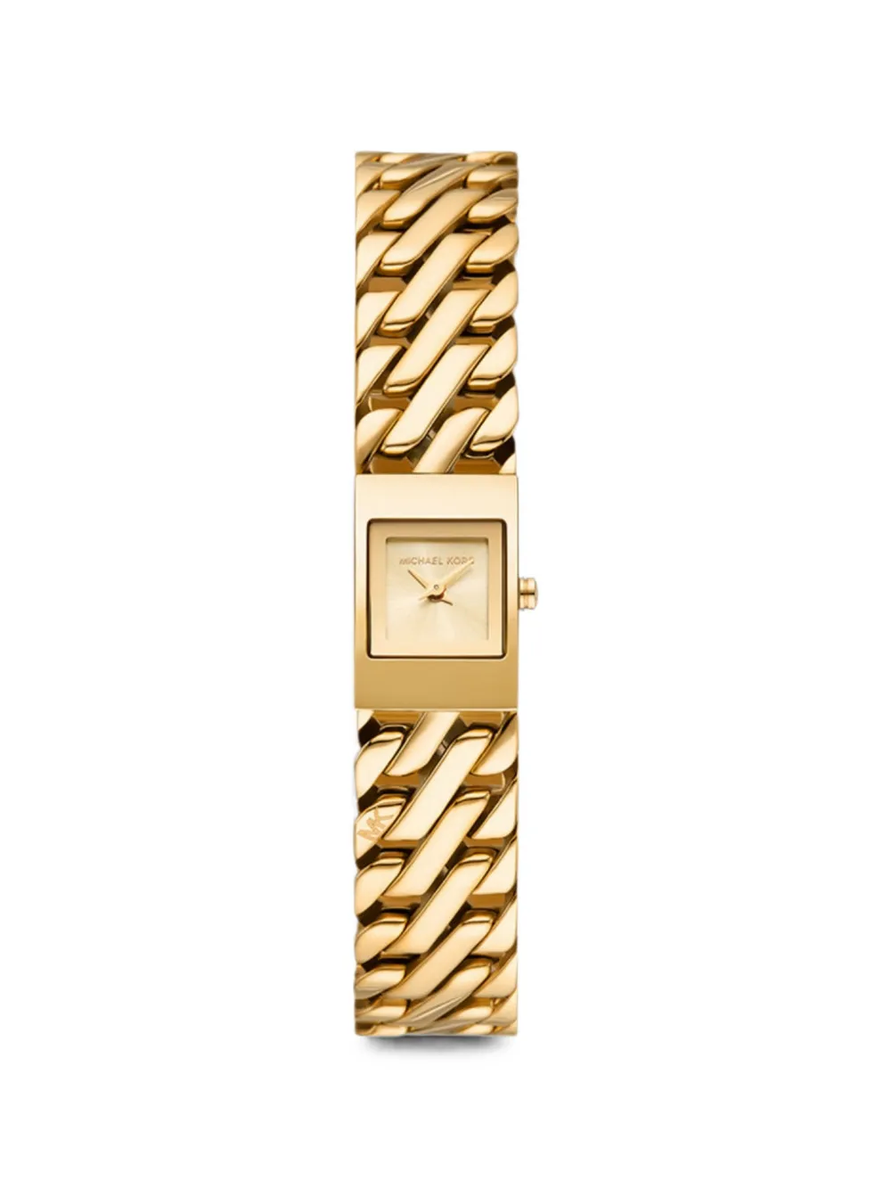 Michael Kors Goldfarbene Armbanduhr mit Darrington Mini-Gliederkette