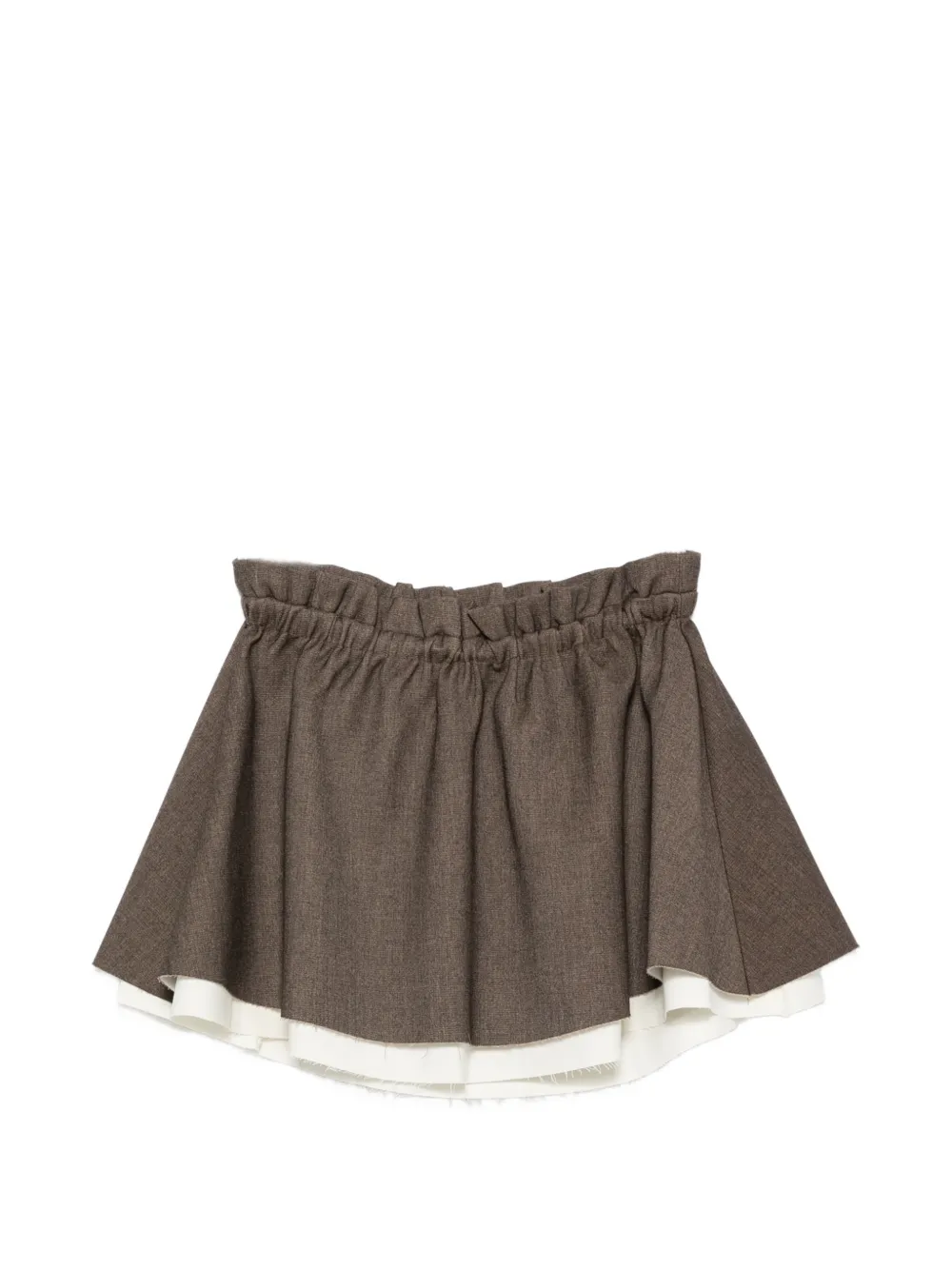 Eleh Layered Mini Skirt In Brown