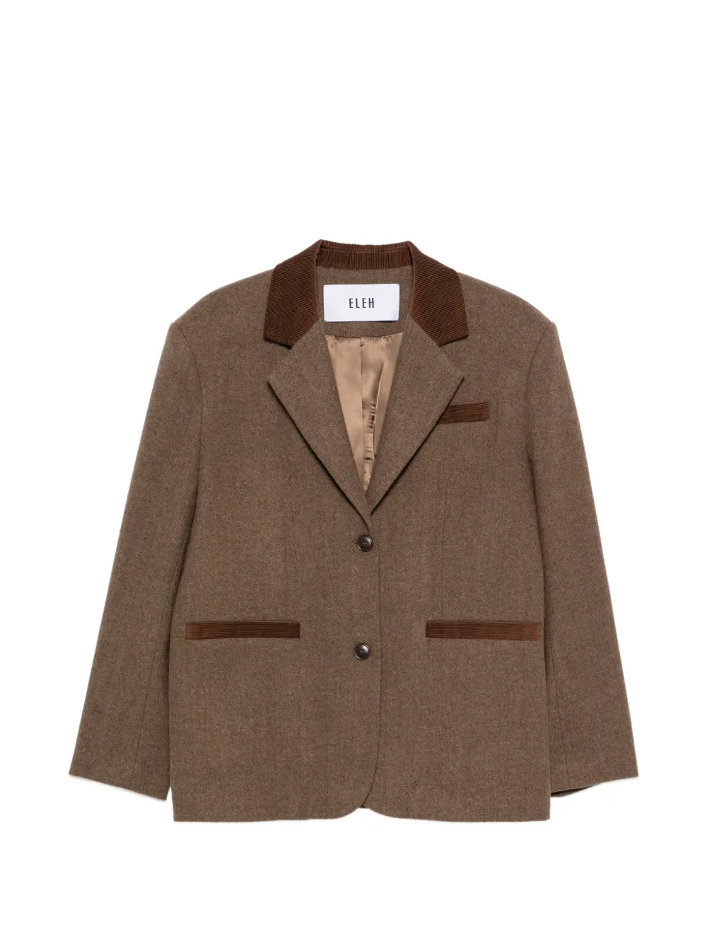 Eleh corduroy-trim blazer - Braun