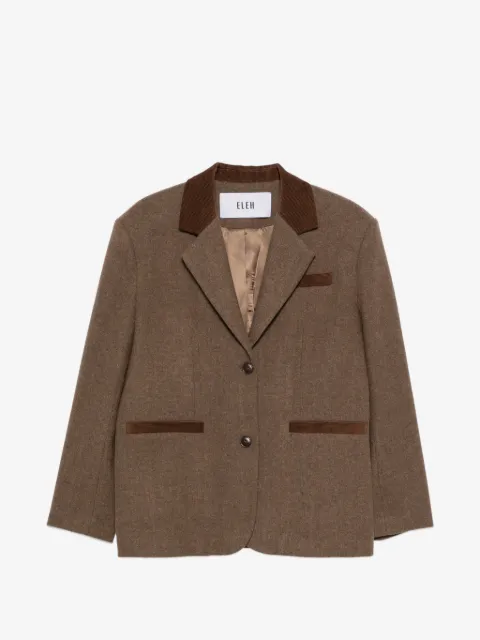 Eleh corduroy-trim blazer