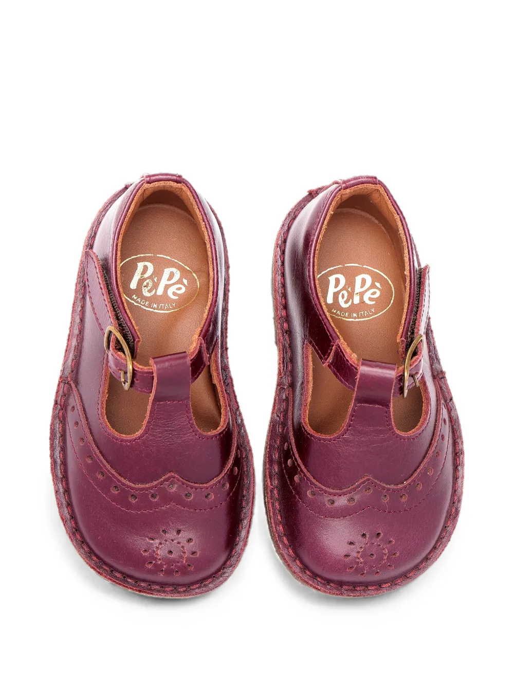 Pèpè Ballerina's met brogue-detail Rood