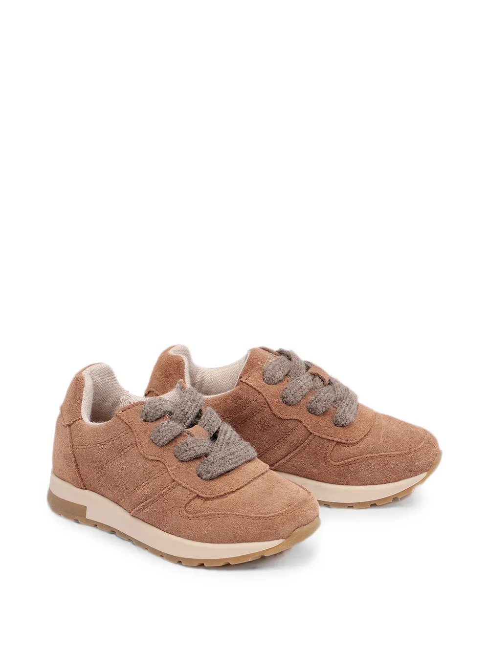 Pèpè Sneakers stringate in pelle scamosciata - Marrone