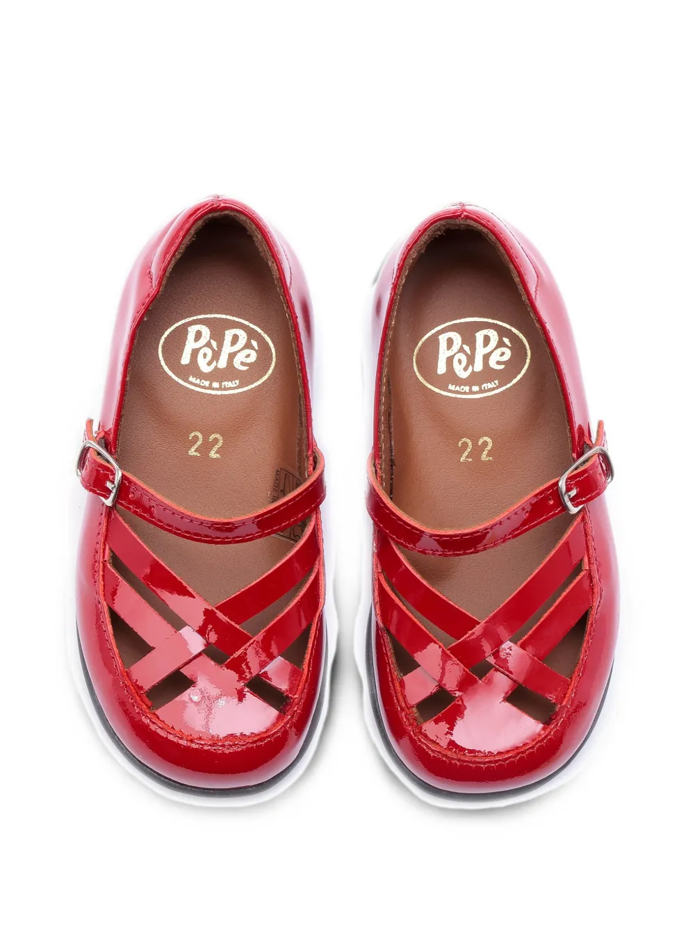 Pèpè Matilda buckle-fastening ballet flats Rood