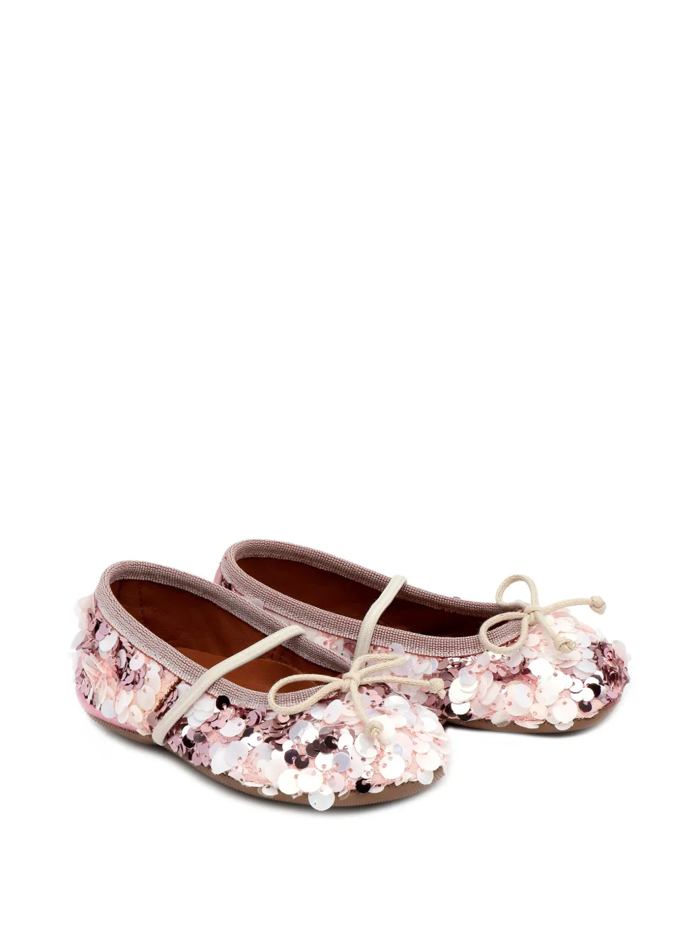 Pèpè Darlyn sequin-embellished bow ballet flats - Rosa