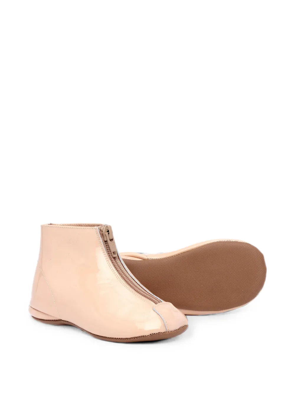 Pèpè zip-front boots Beige