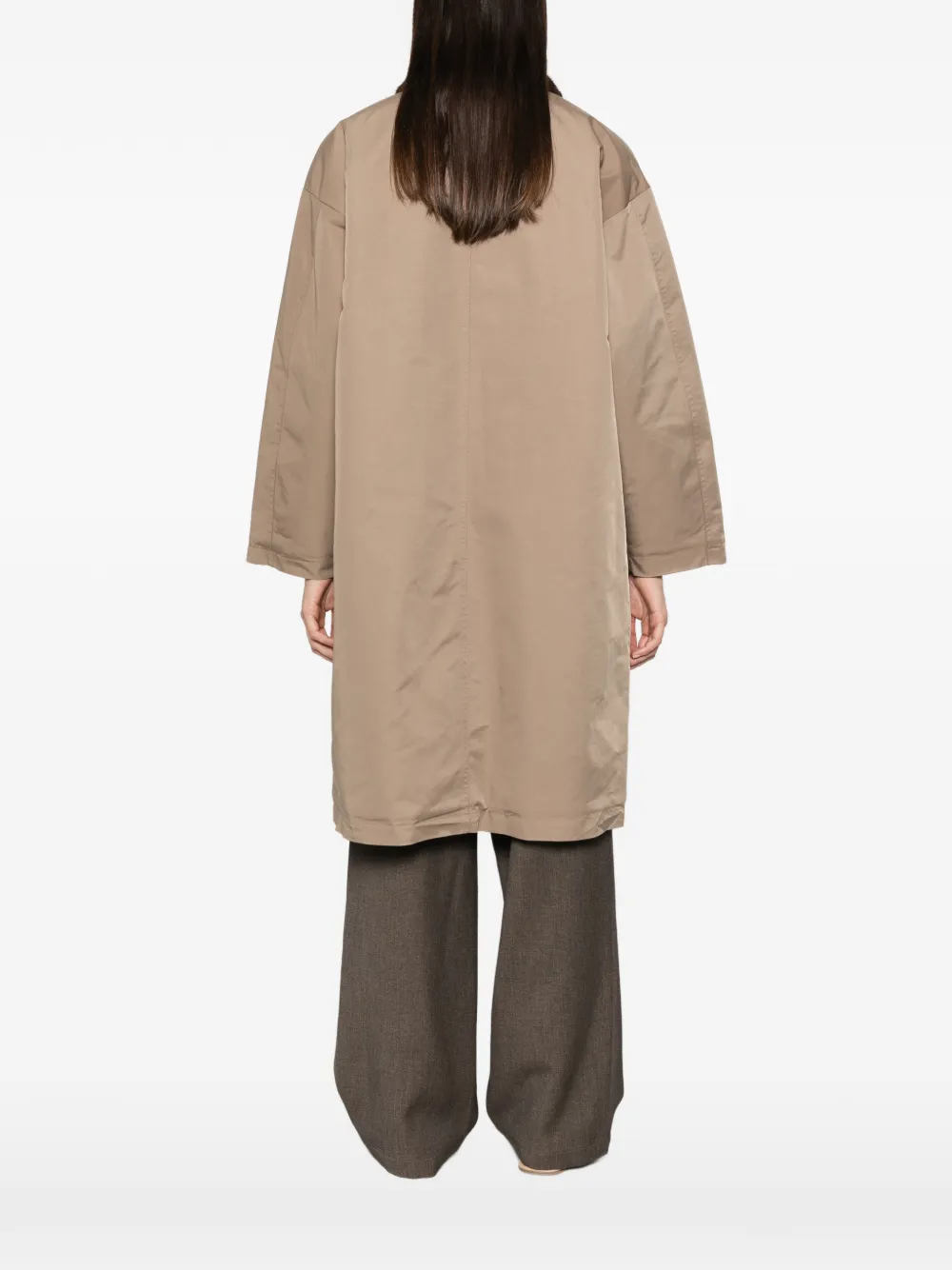 Eleh Flap-pocket Oversized Coat In Neutral