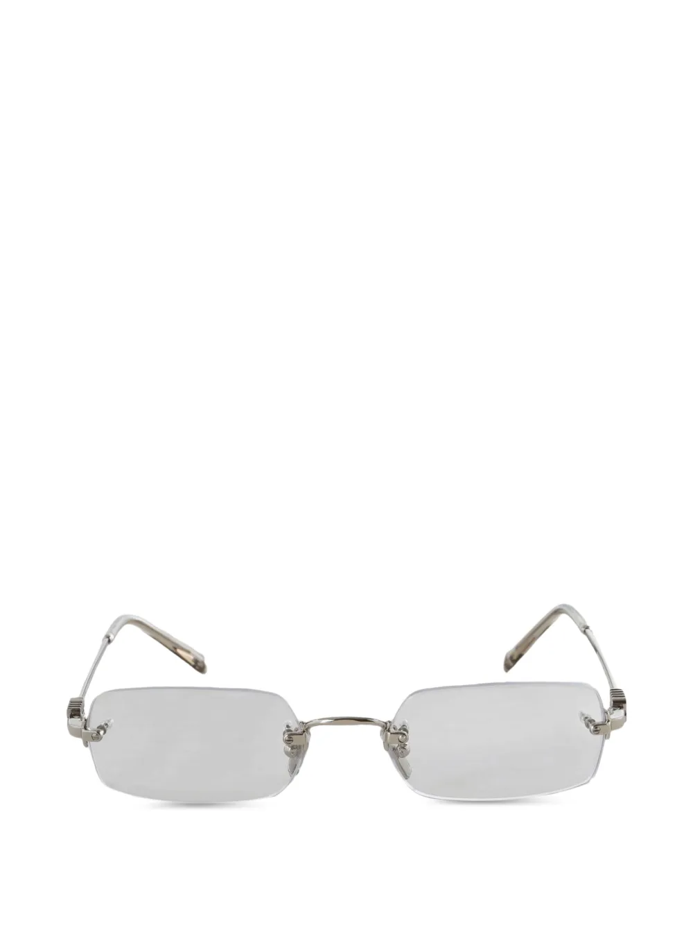 Miu Miu Eyewear rimless rectangle-frame sunglasses - Argento