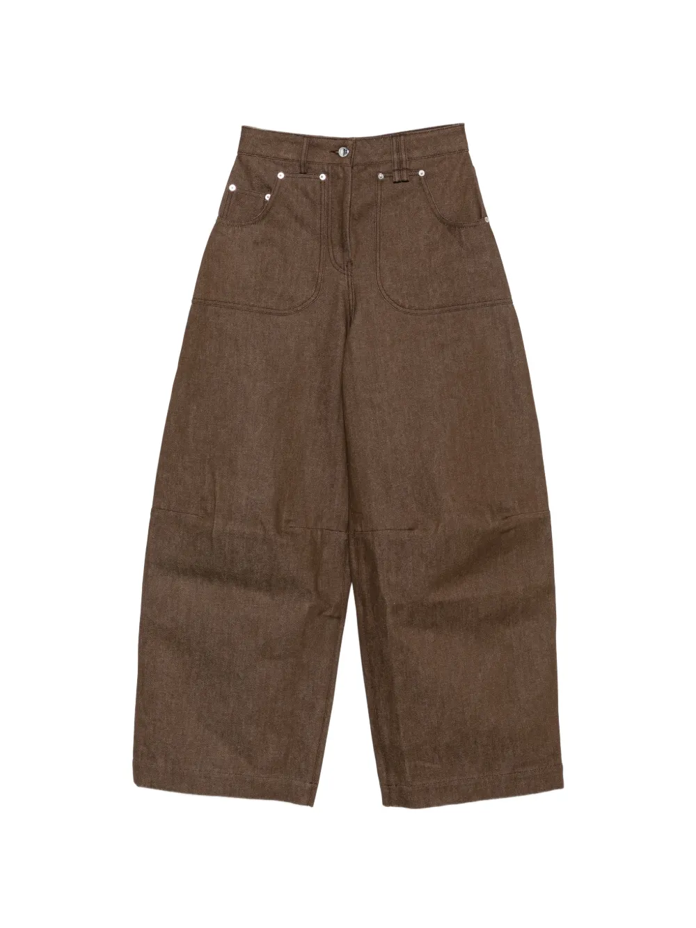 Simone Rocha embellished logo-patch jeans - Marrone