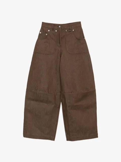 Simone Rocha embellished logo-patch jeans
