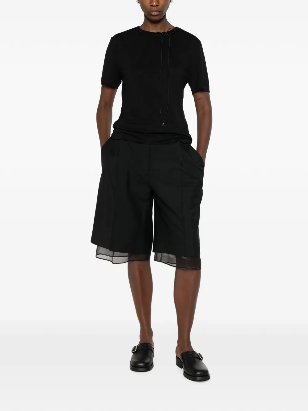 Simone Rocha T-shirt met strikdetail Zwart
