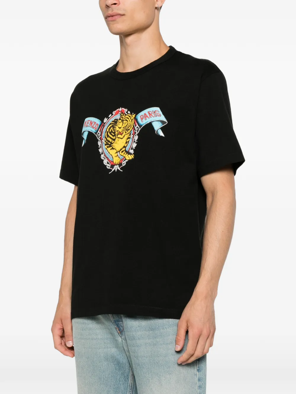 Kenzo Jumping Tiger T-shirt met print Zwart