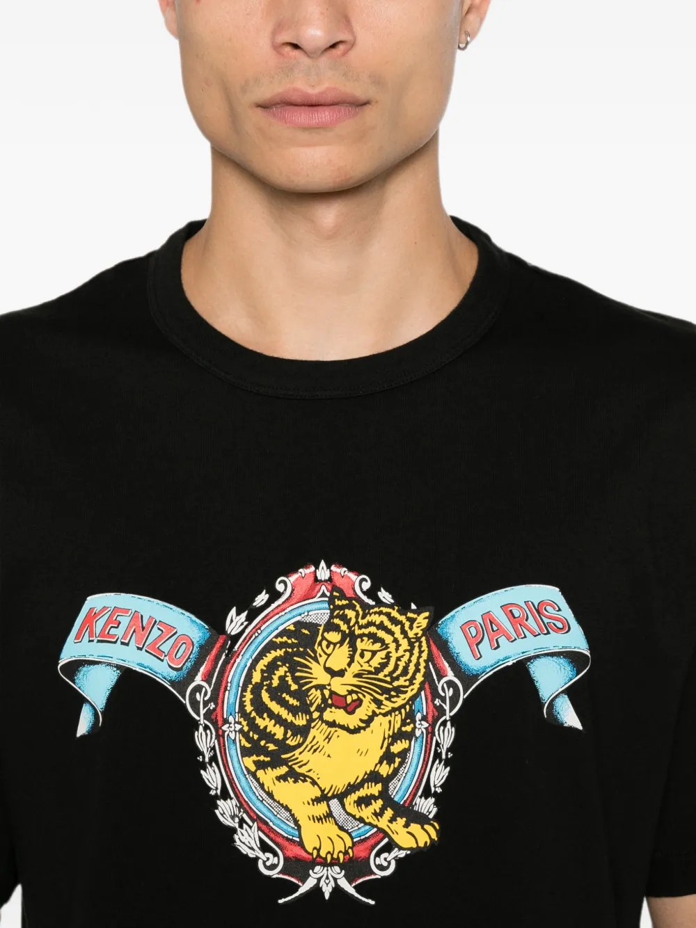 Kenzo Jumping Tiger T-shirt met print Zwart