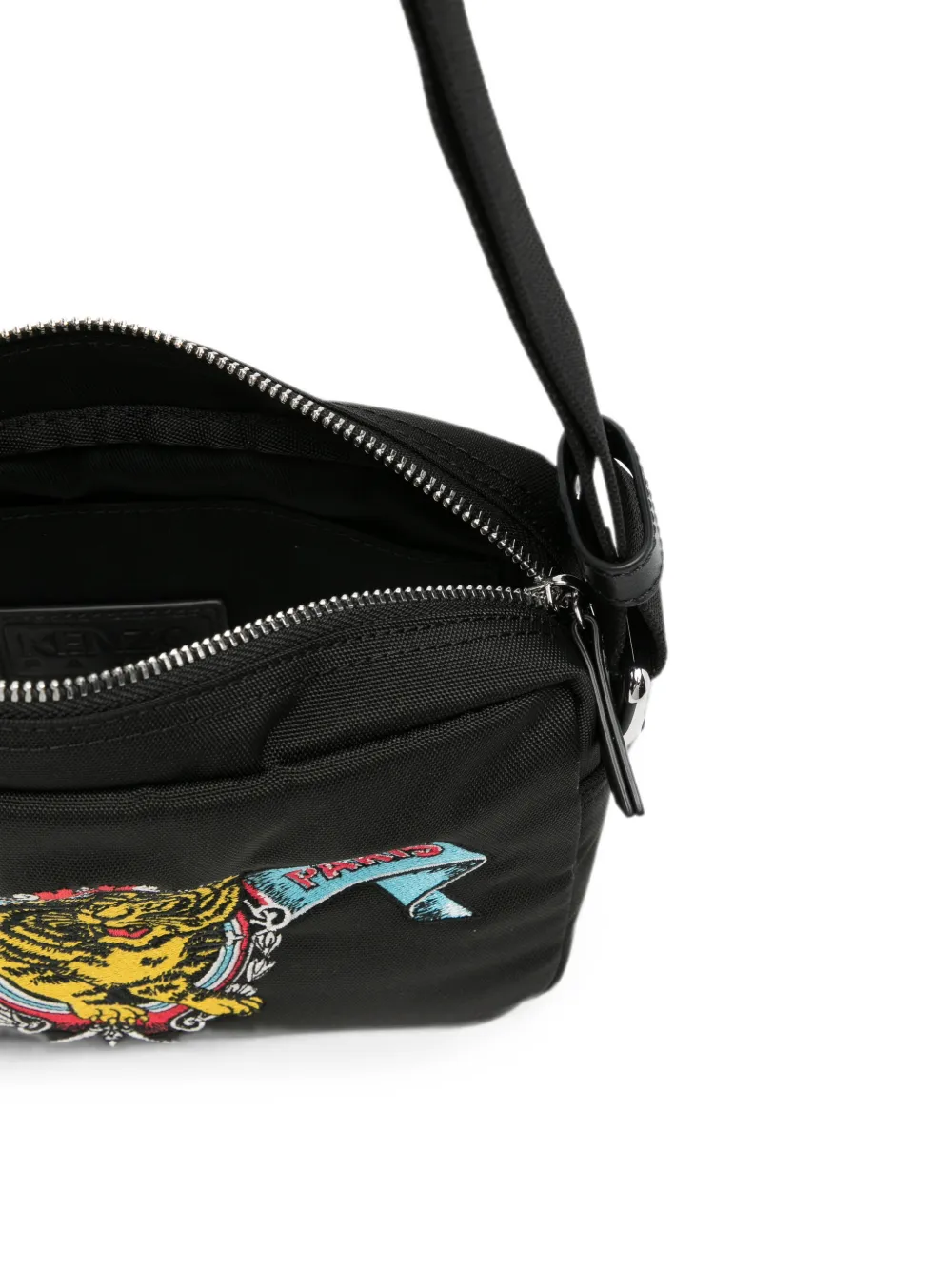 Kenzo Messengertas met geborduurd Tiger-patroon Zwart
