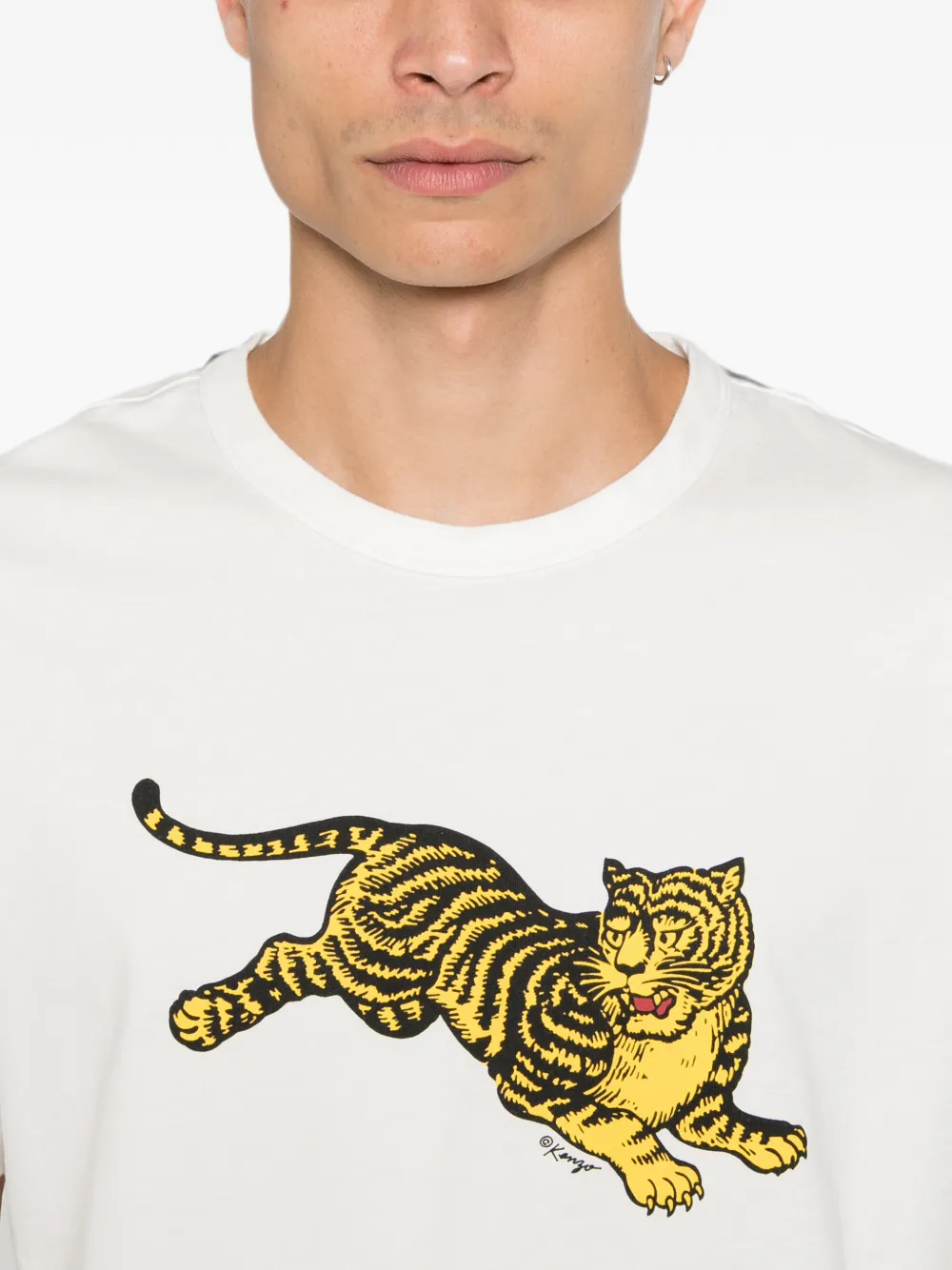Kenzo T-shirt met tijgerprint Wit
