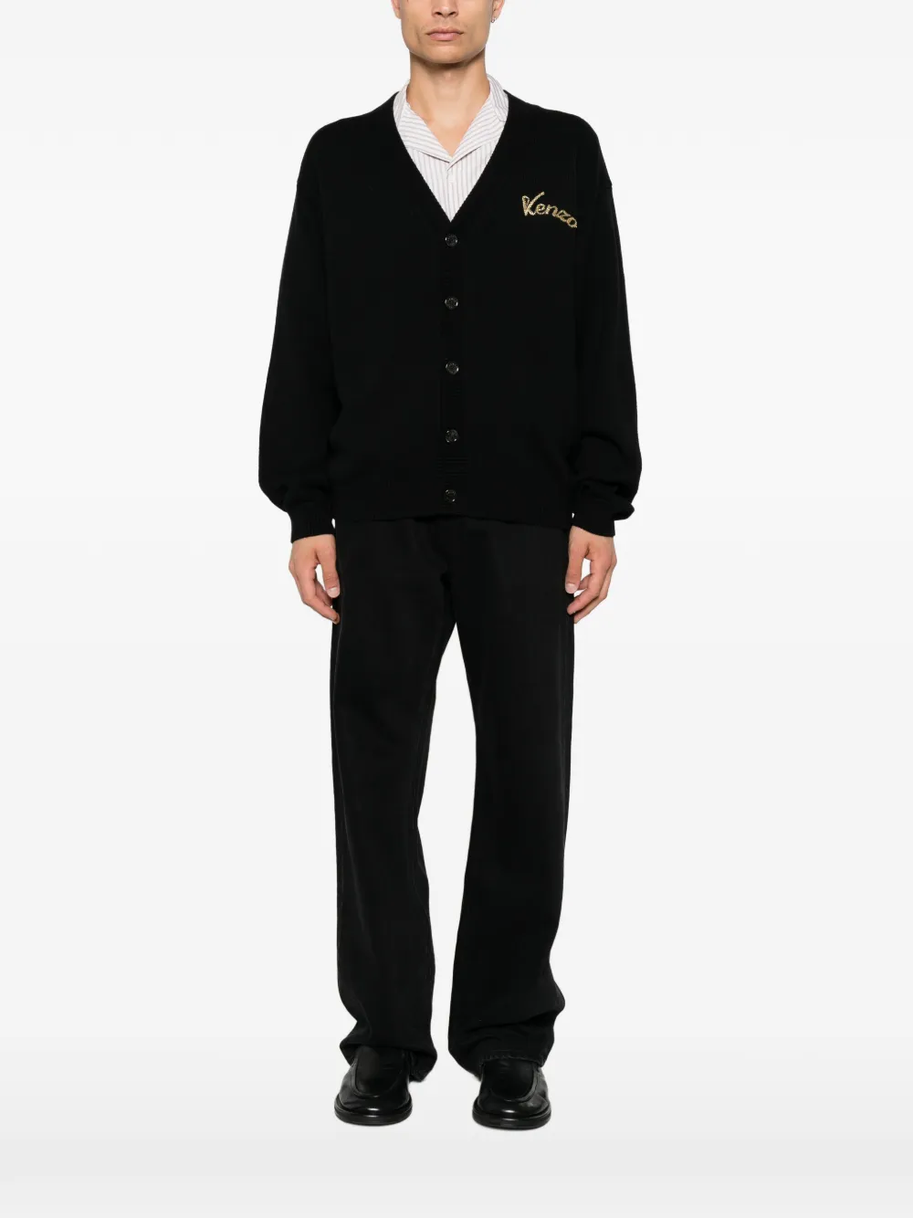Kenzo Vest met tijger-patroon en kralen Zwart