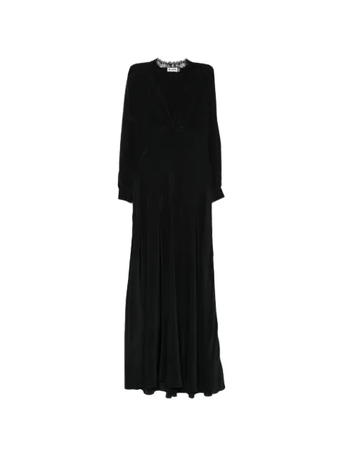 Rixo lace-trim long-sleeve dress