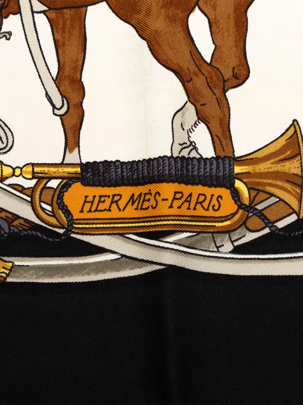Hermès Pre-Owned 1966-1967 Marine Et Cavalerie Silk Scarf 90