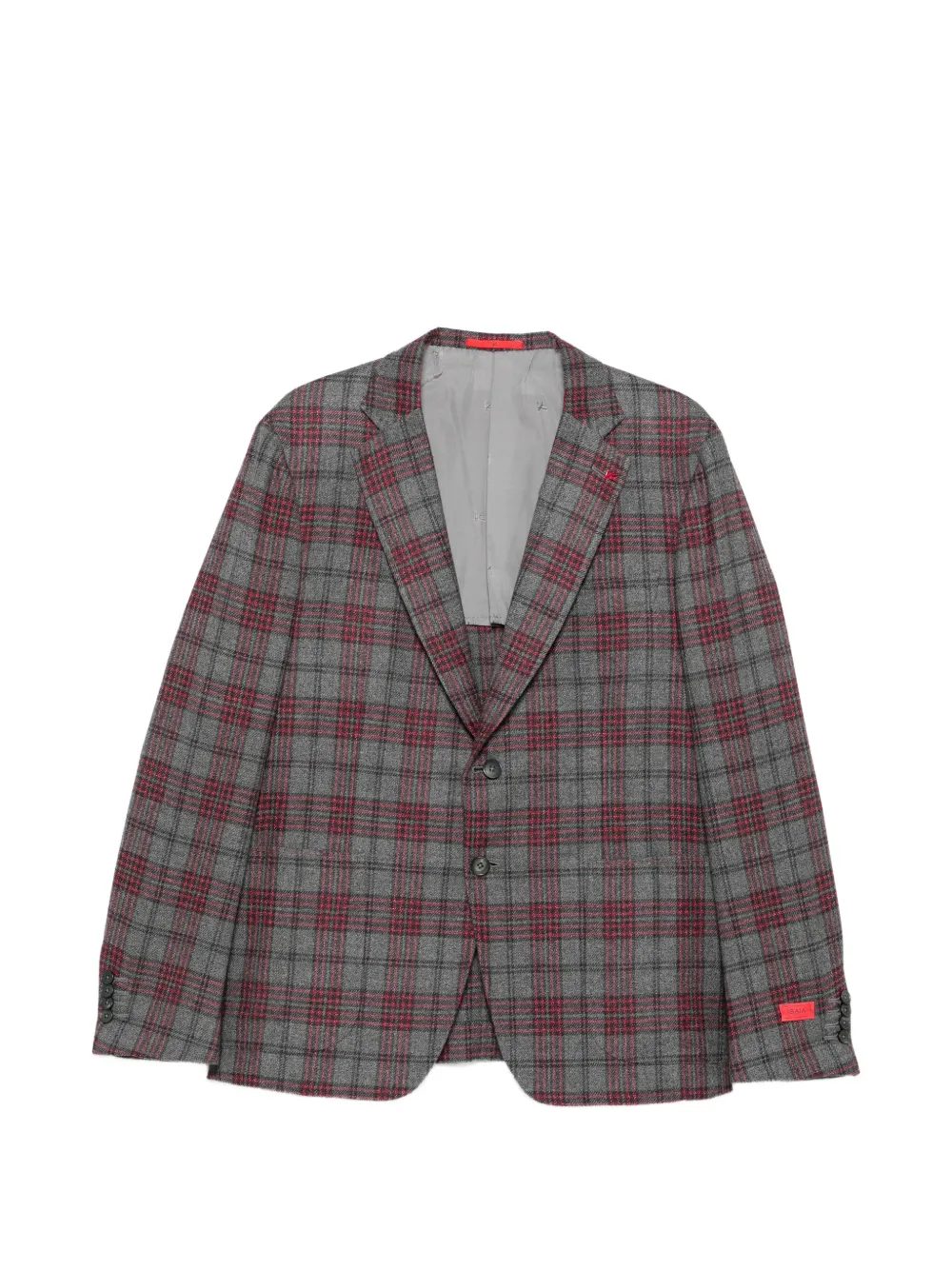 Isaia check-pattern notch-lapel blazer - Grigio