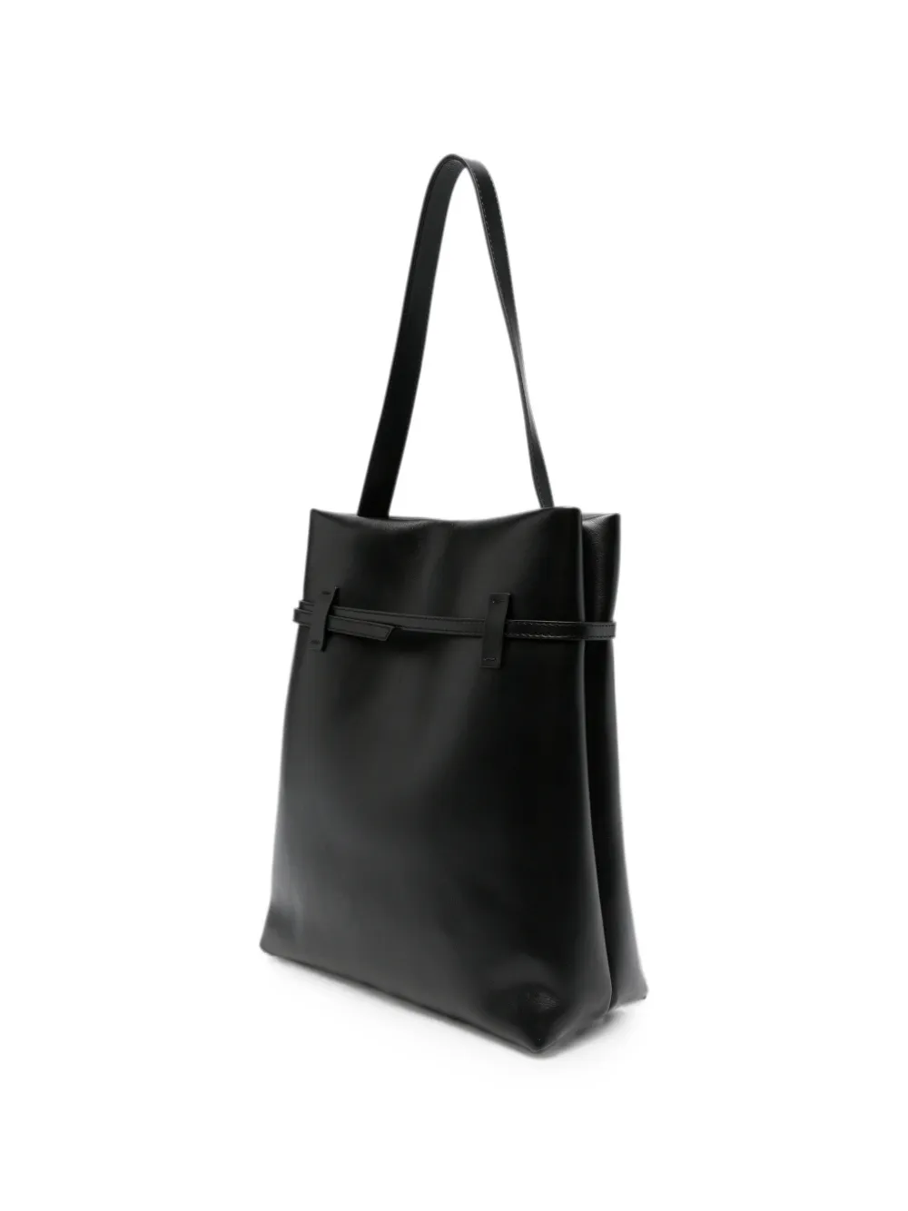 Manu Atelier Leren shopper met gesp-detail Zwart