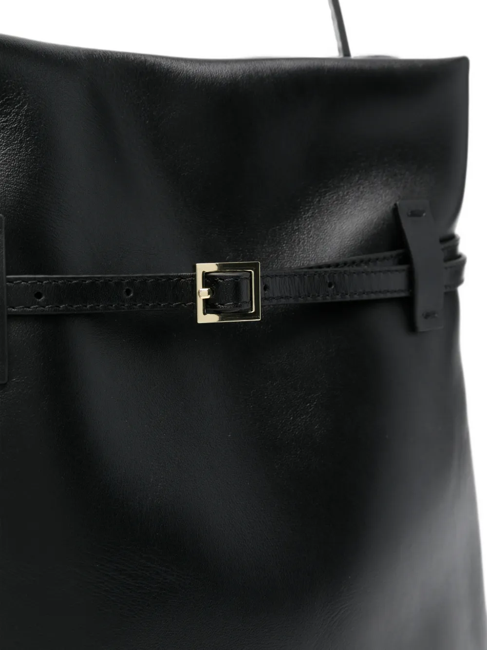 Manu Atelier Leren shopper met gesp-detail Zwart