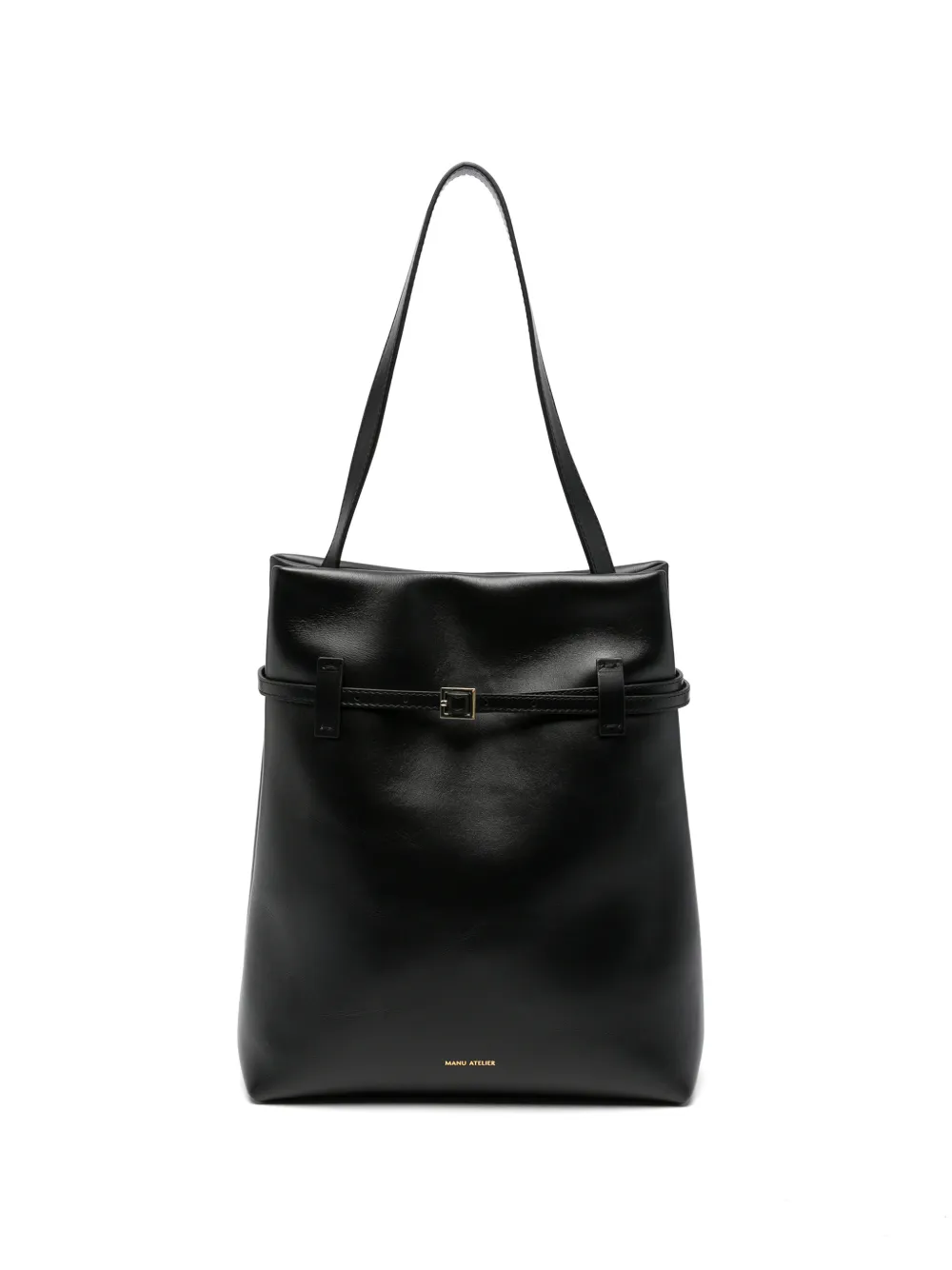 Manu Atelier buckle-detail leather tote bag - Black