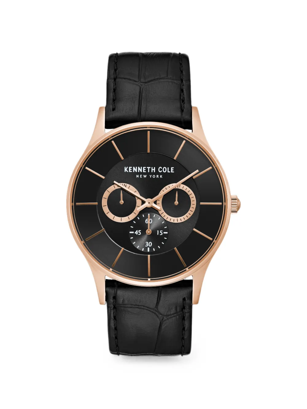 KENNETH COLE Orologio con effetto coccodrillo 42mm - Nero