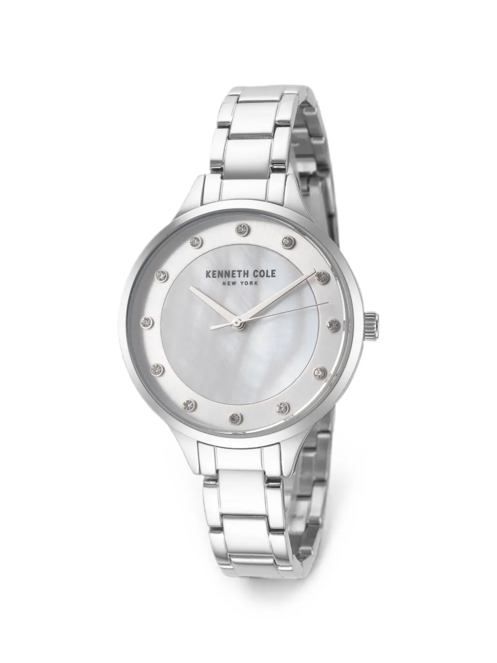 KENNETH COLE Armbanduhr mit Kristallverzierung 36mm - Silber