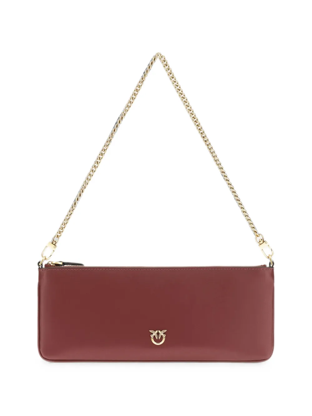 PINKO Horizontal Flat leather shoulder Bag - Rosso