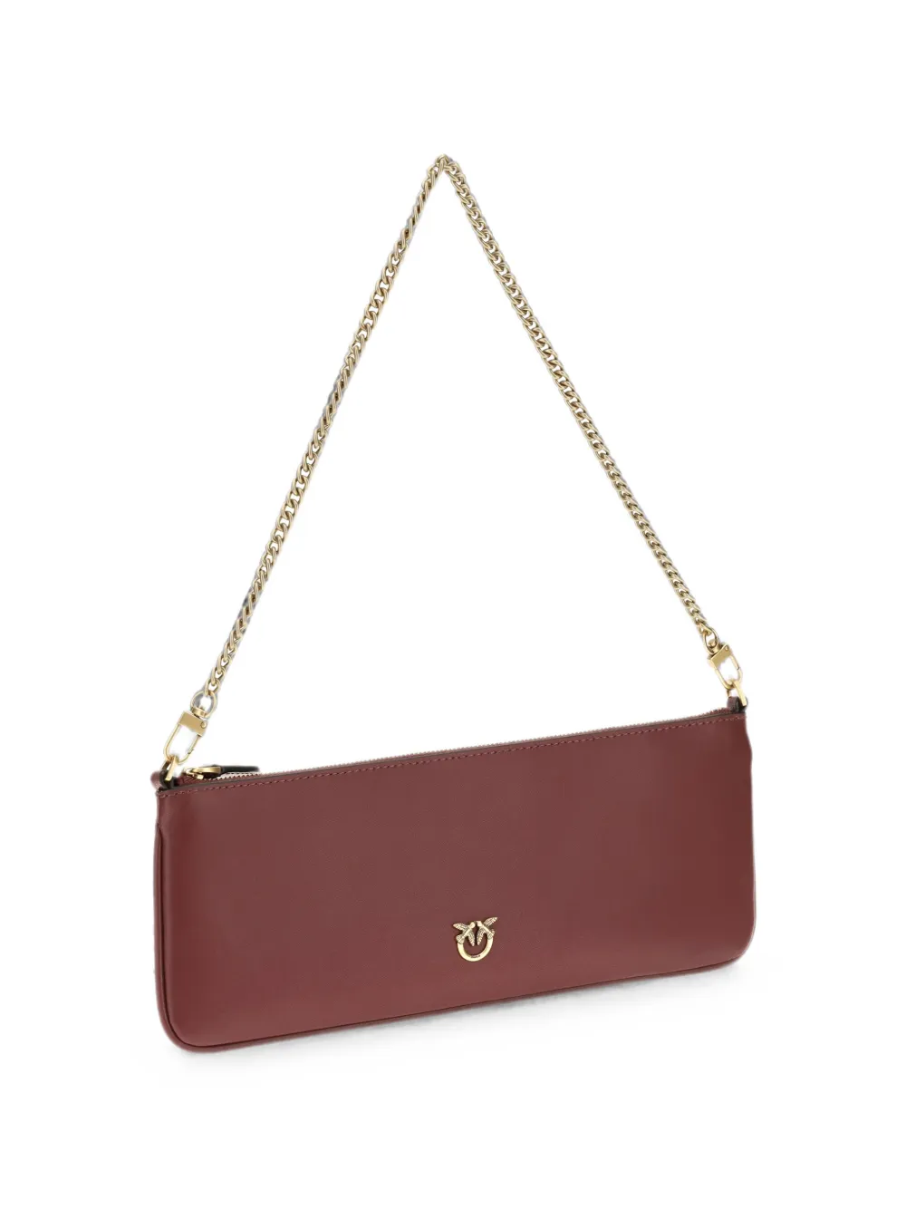 PINKO Horizontal Flat leren schoudertas Rood