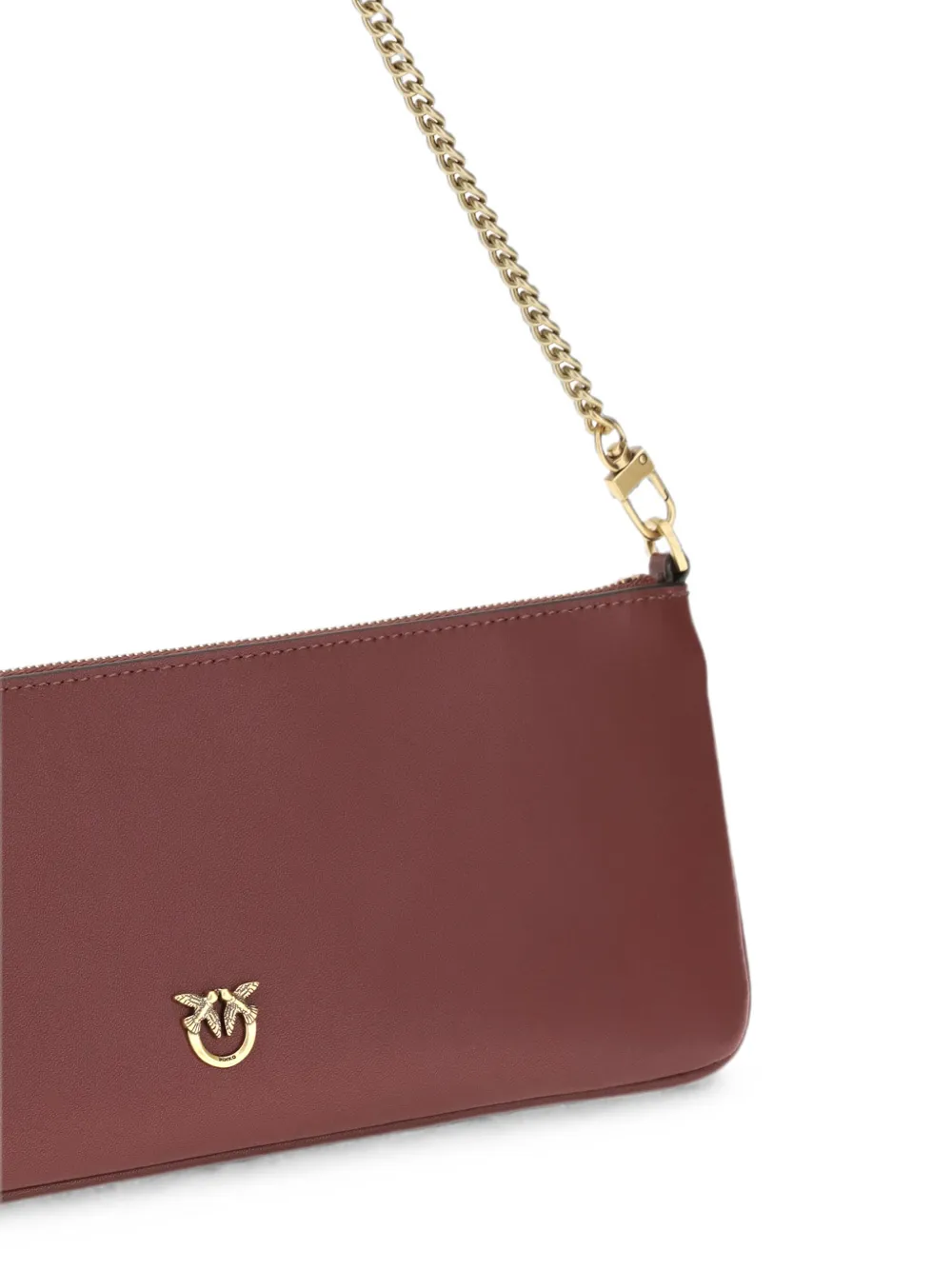 PINKO Horizontal Flat leren schoudertas Rood