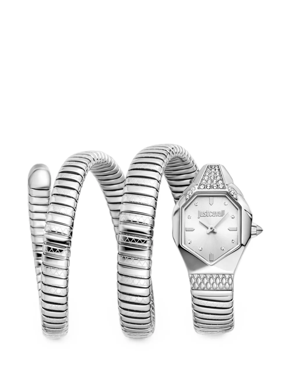 Just Cavalli Ambra Snake crystal 22mm watch - Silber