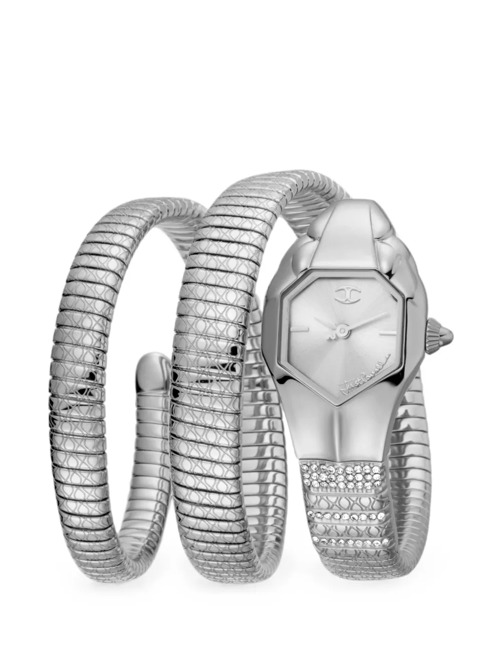 Just Cavalli Armbanduhr mit Schlangeneffekt 22mm - Silber