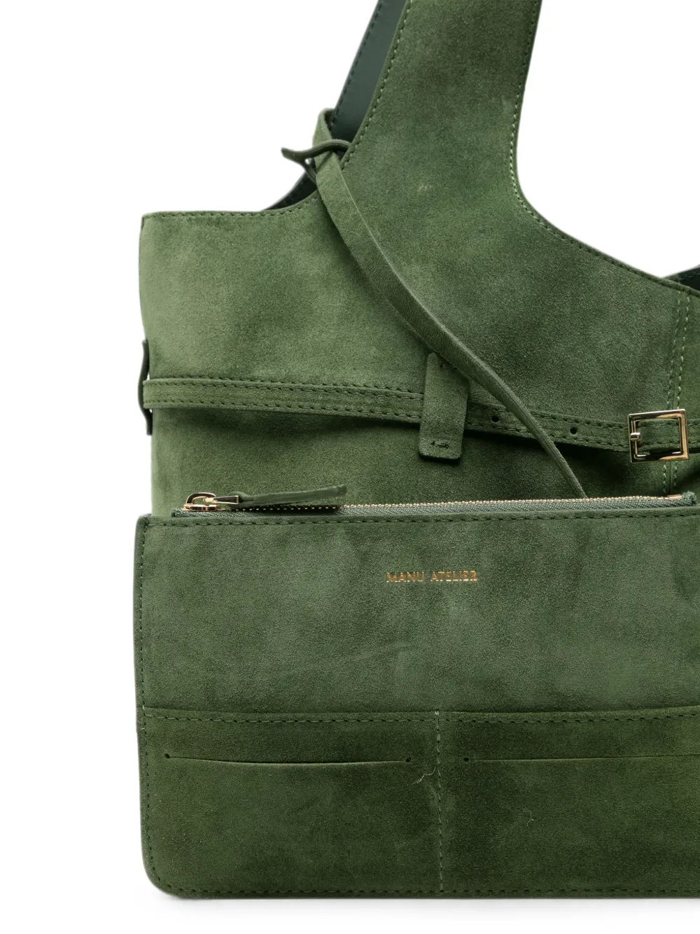 Manu Atelier Cambon Cabas shopper met gespdetail Groen