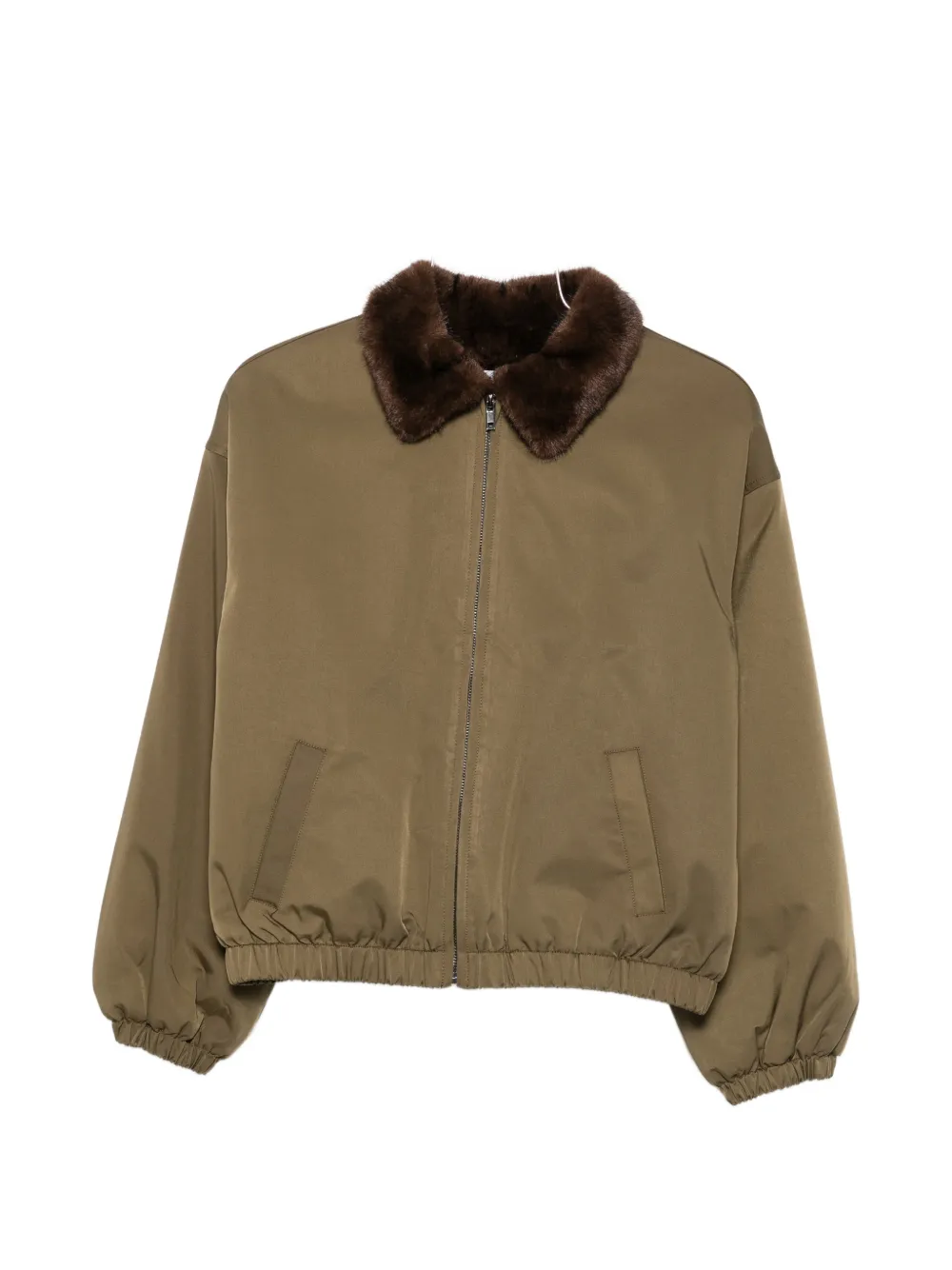 Eleh Faux-fur-collar Jacket In グリーン