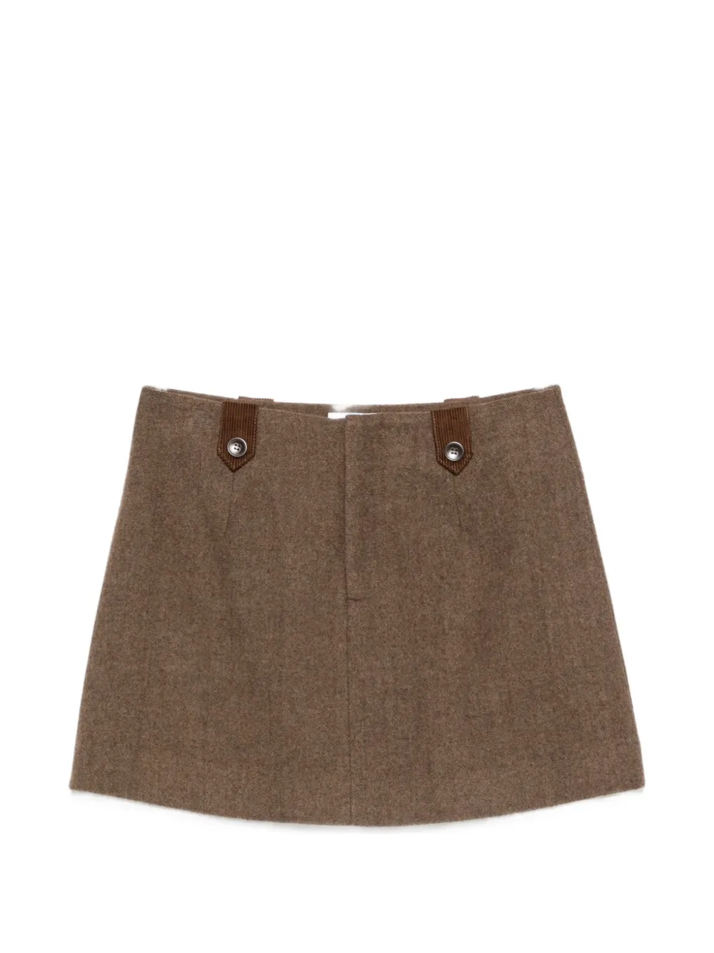 Eleh Button-detail Mini Skirt In Brown