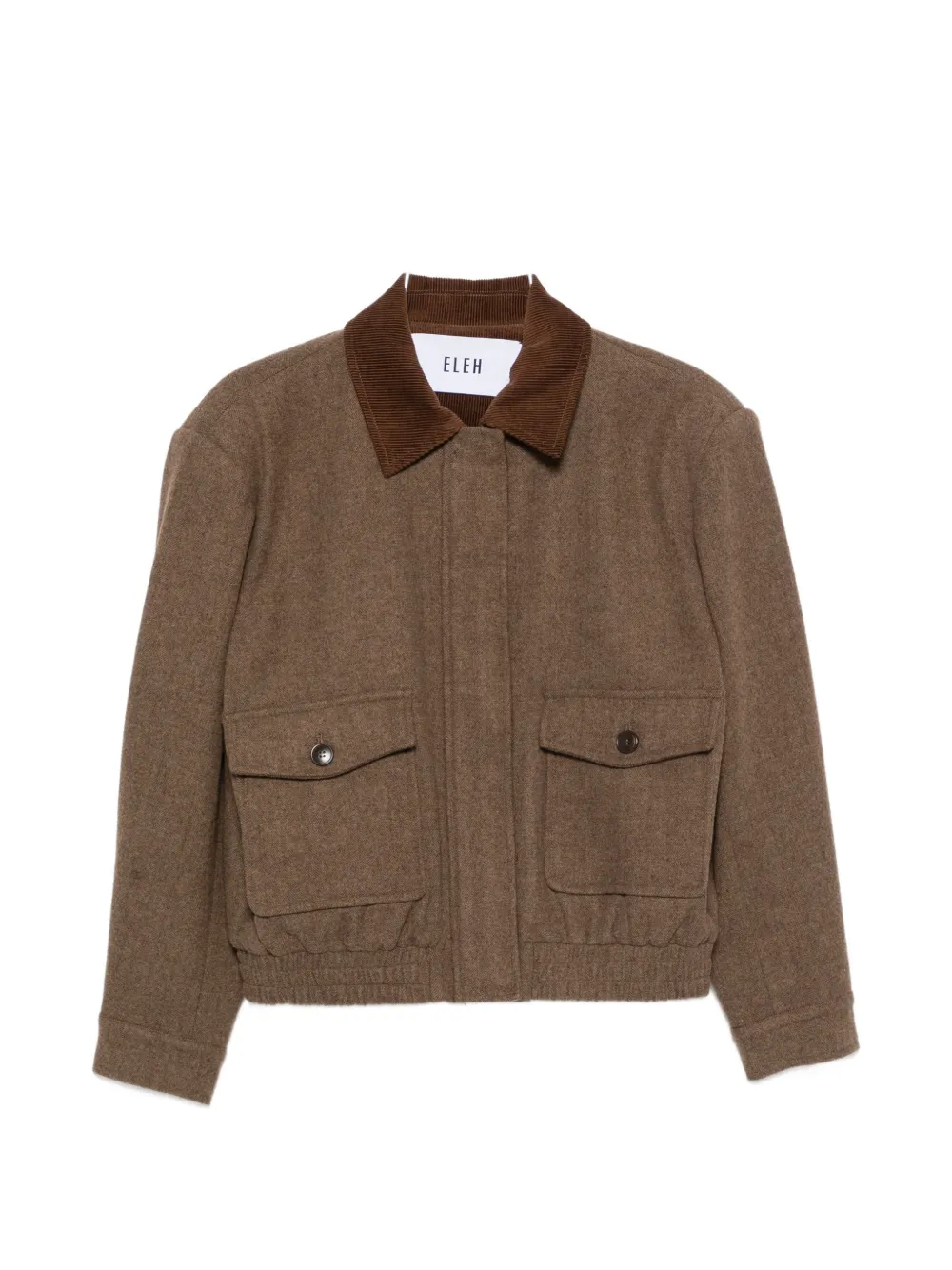 Eleh Corduroy-collar Jacket In Brown