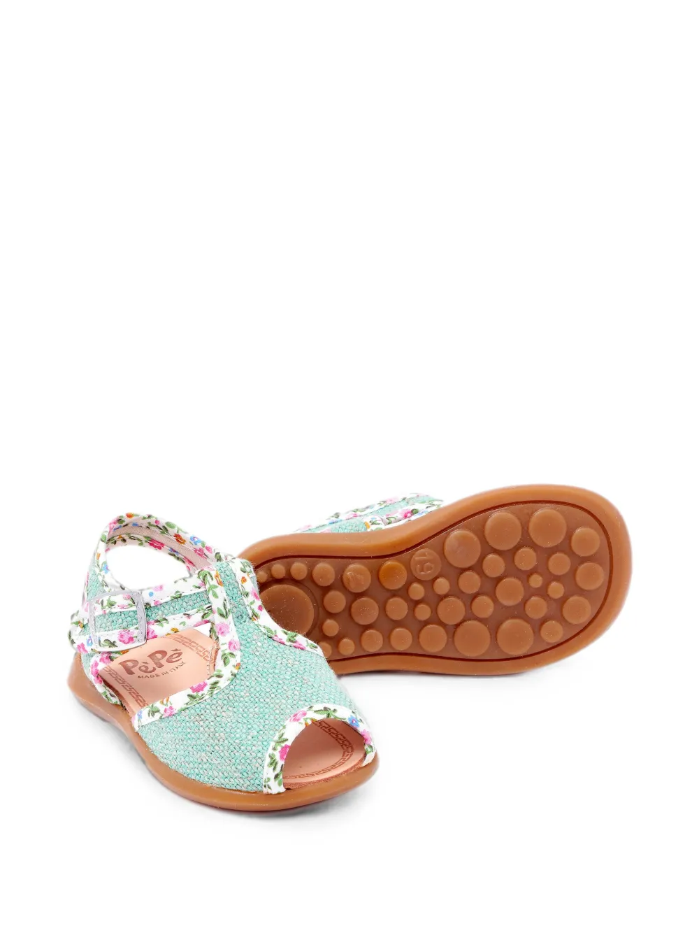 Pèpè Alex floral-print sandals Groen