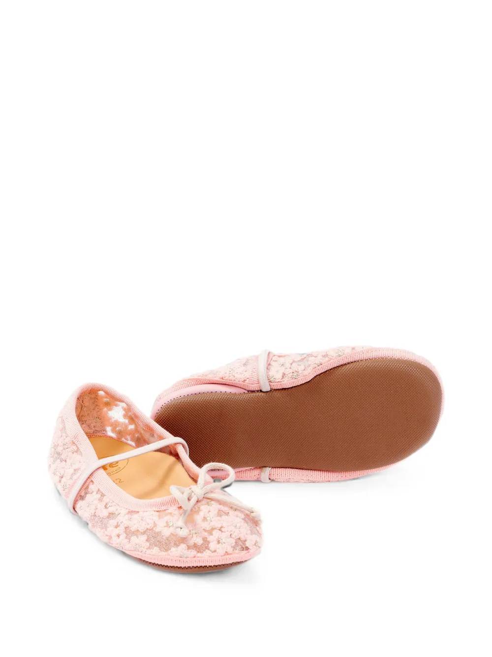 Pèpè Darlyn floral-embroidered ballet flats Roze