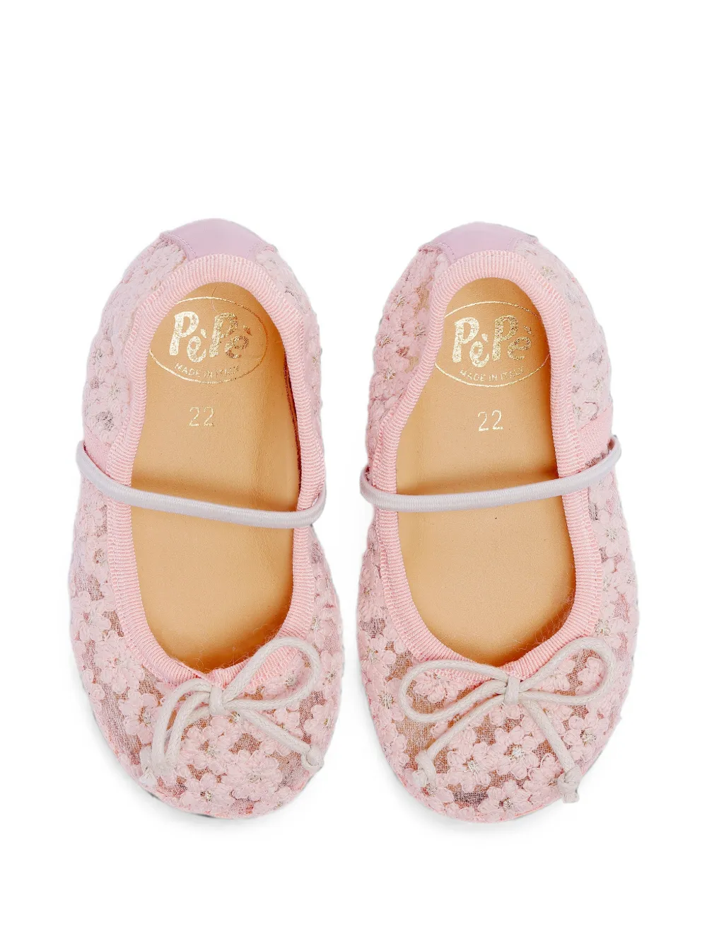 Pèpè Darlyn floral-embroidered ballet flats Roze
