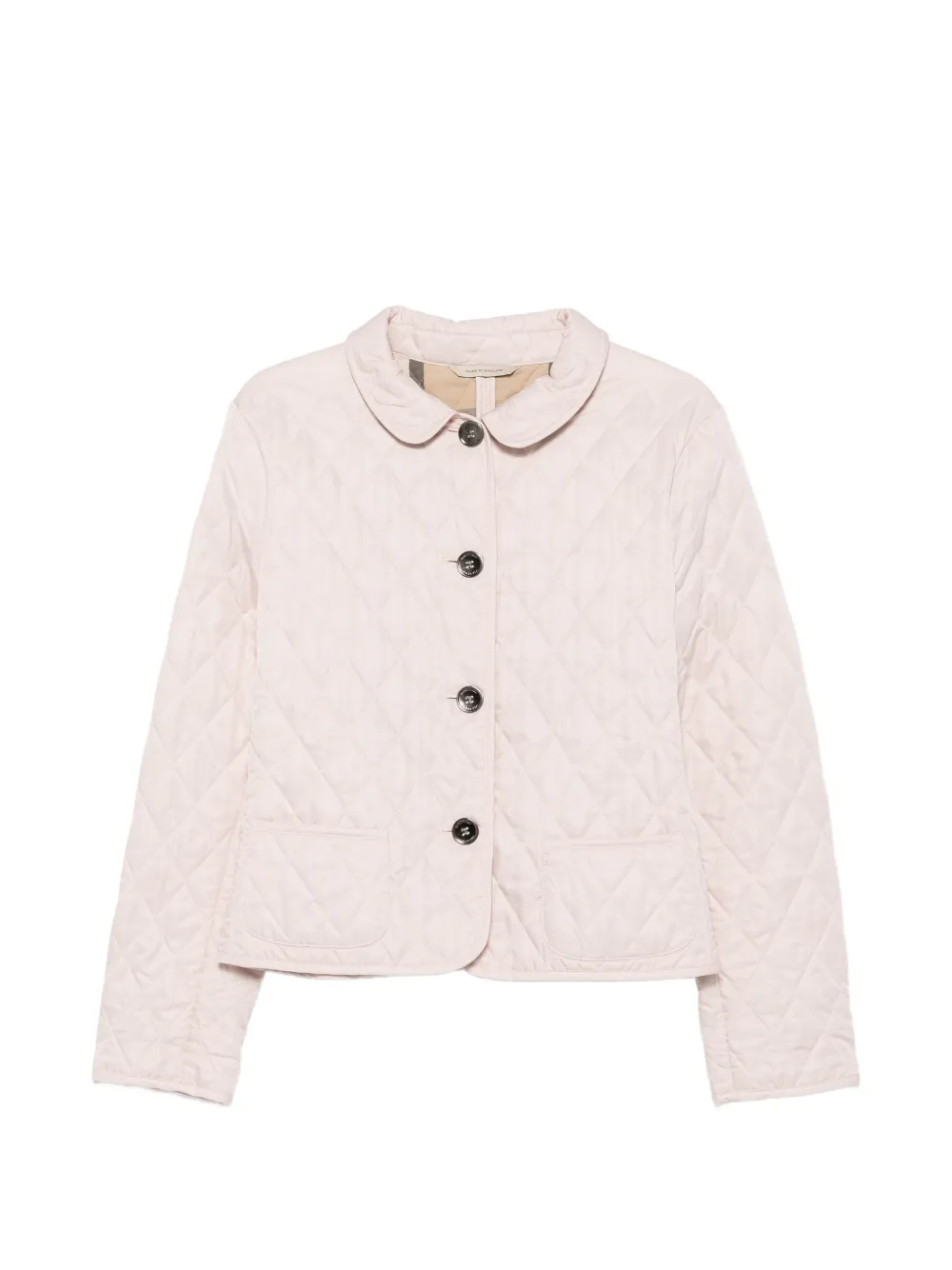 Burberry Pre-Owned 2010s diamond-quilted Peter Pan collar jacket - Rosa