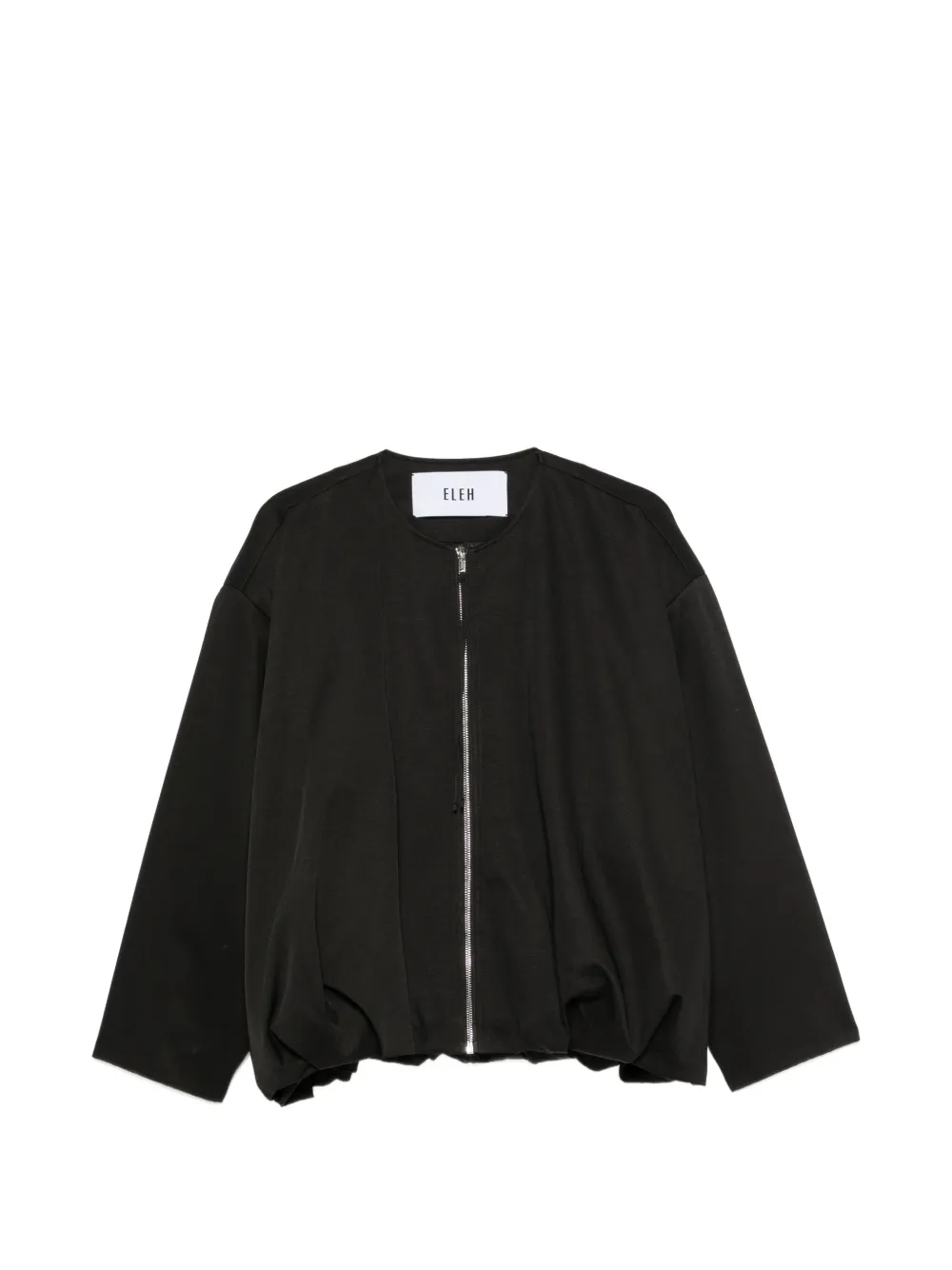 Eleh collarless zip-up jacket Zwart
