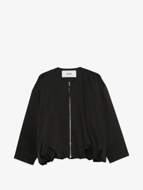 Eleh collarless zip-up jacket