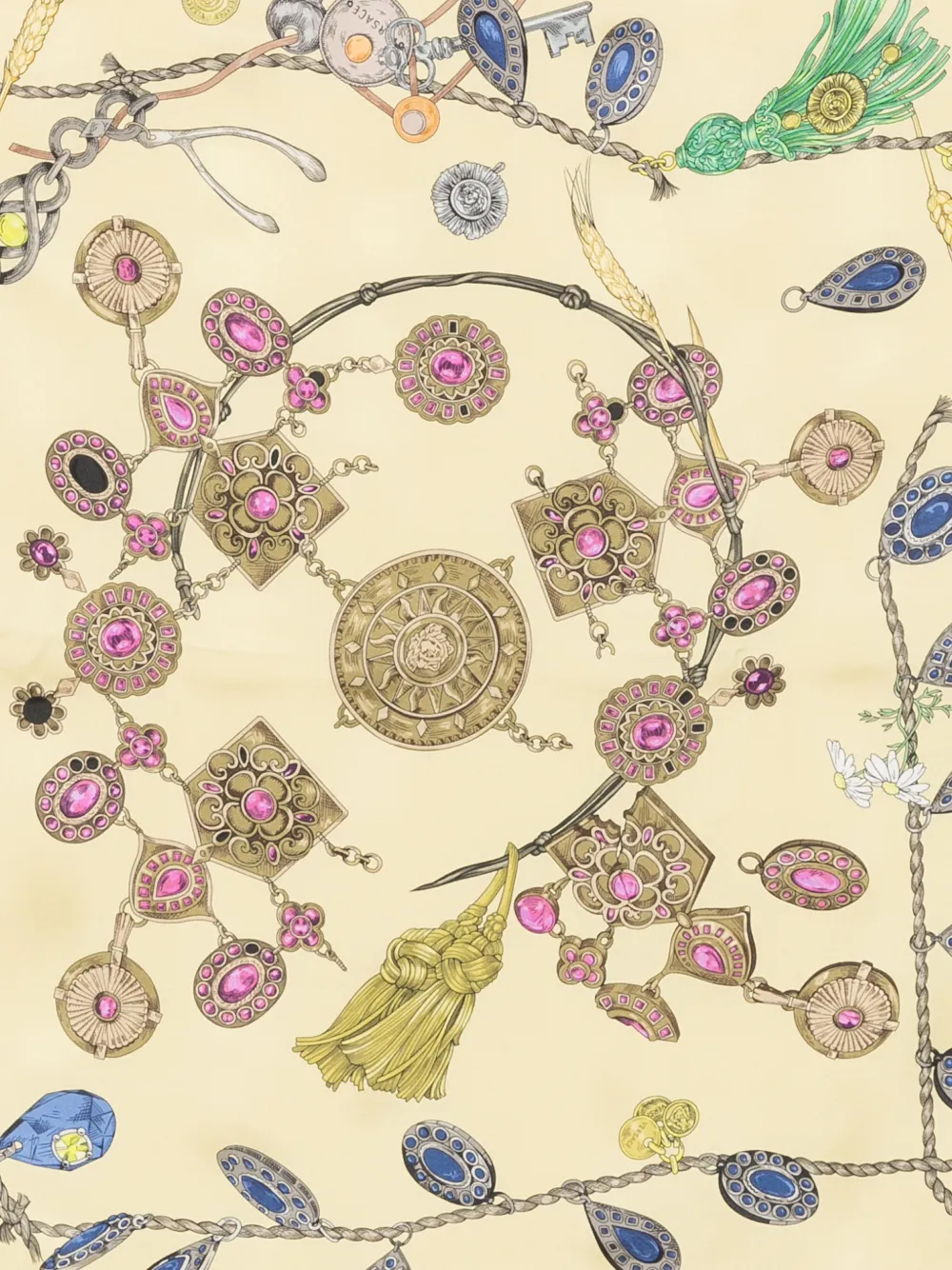 Versace Sjaal met print Geel