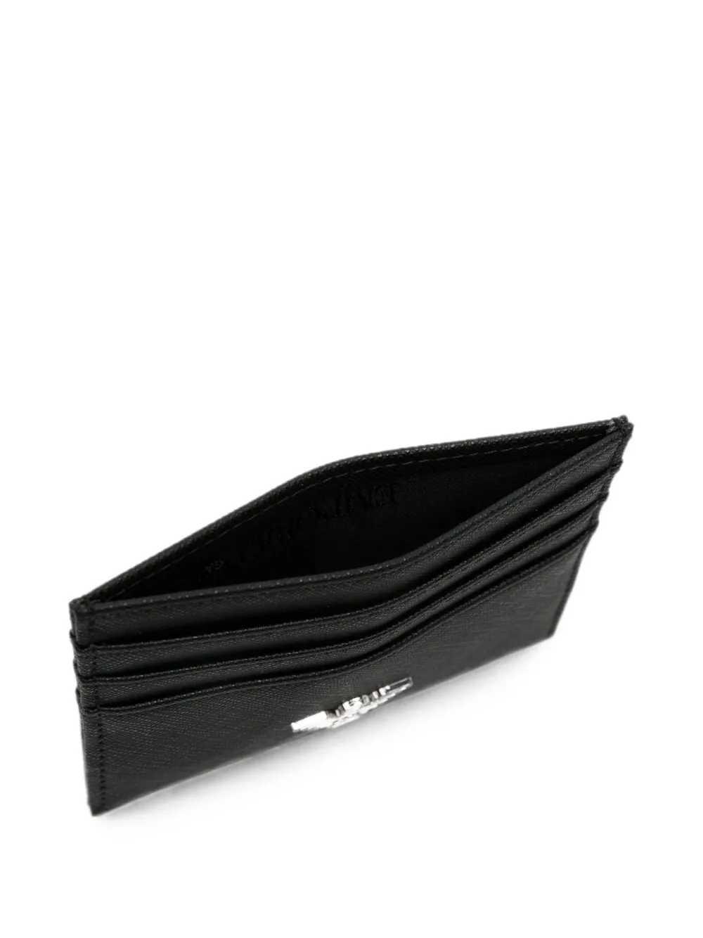 Emporio Armani logo-plaque cardholder and keyring set Zwart