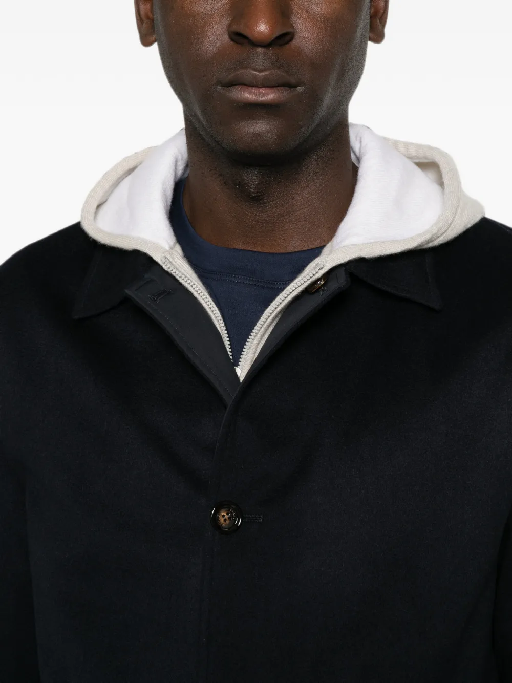 Kired Single-breasted Reversible Coat In Blue