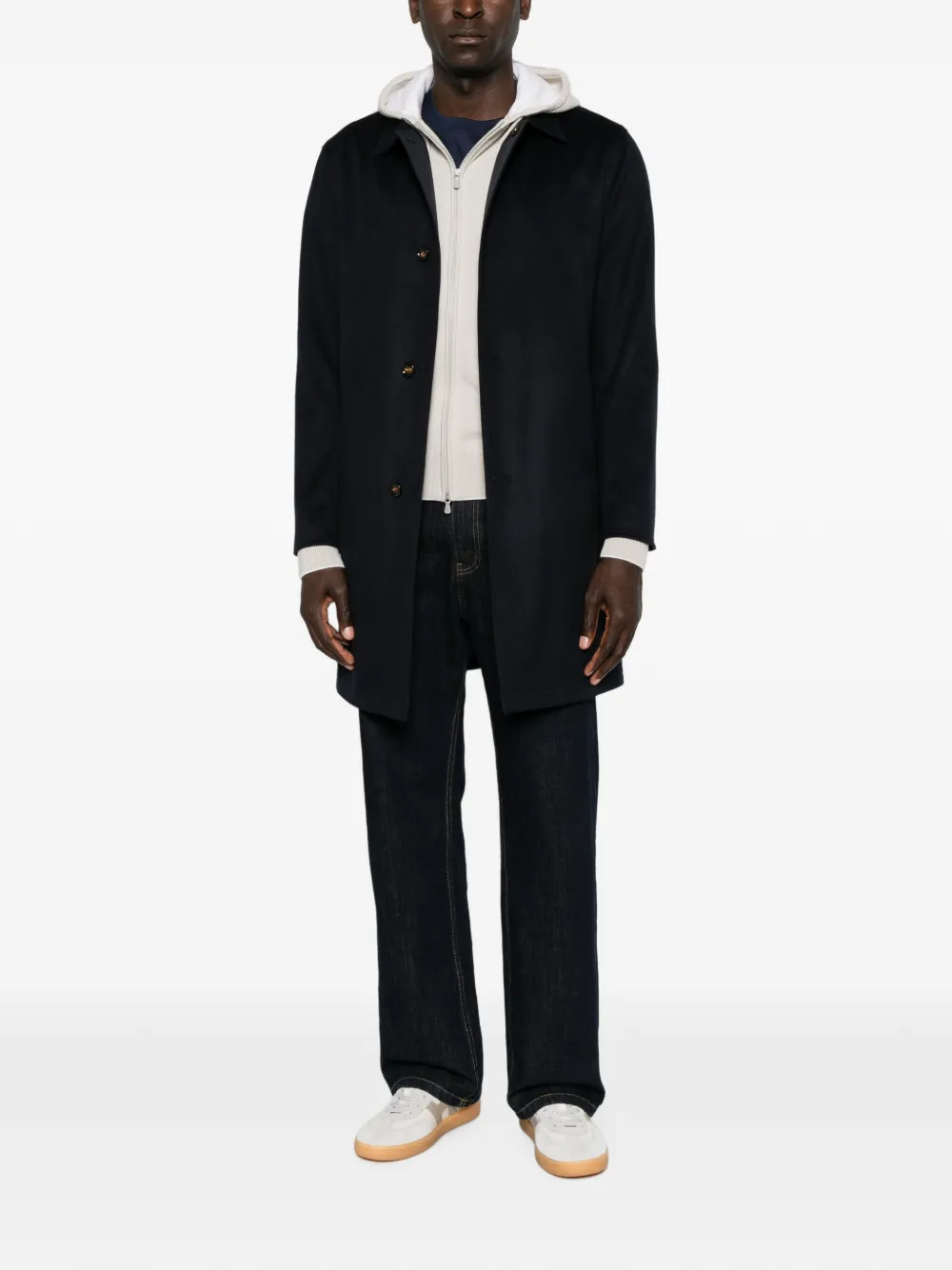 Kired Single-breasted Reversible Coat In Blue