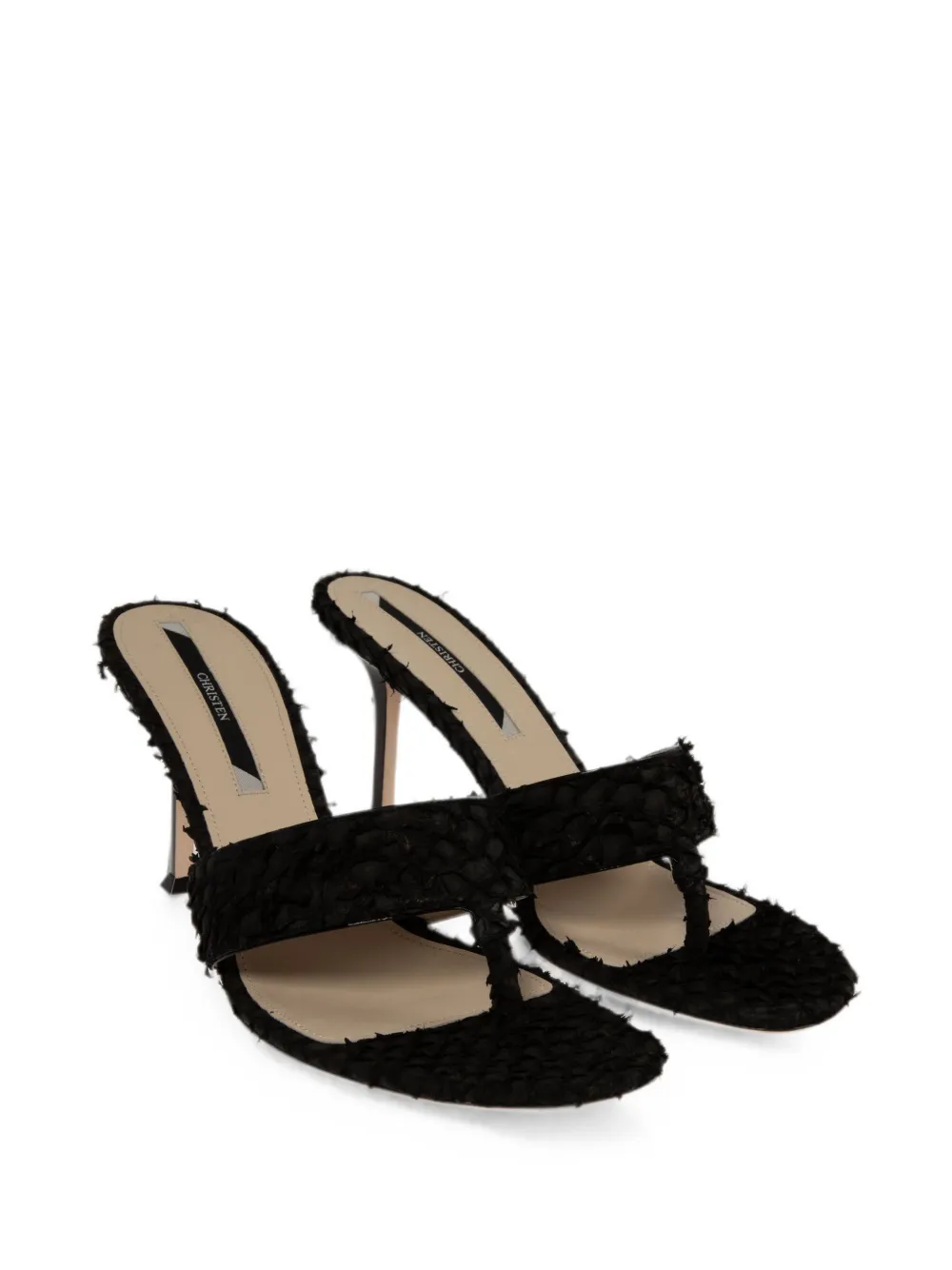 Christen Helix thong sandals Zwart