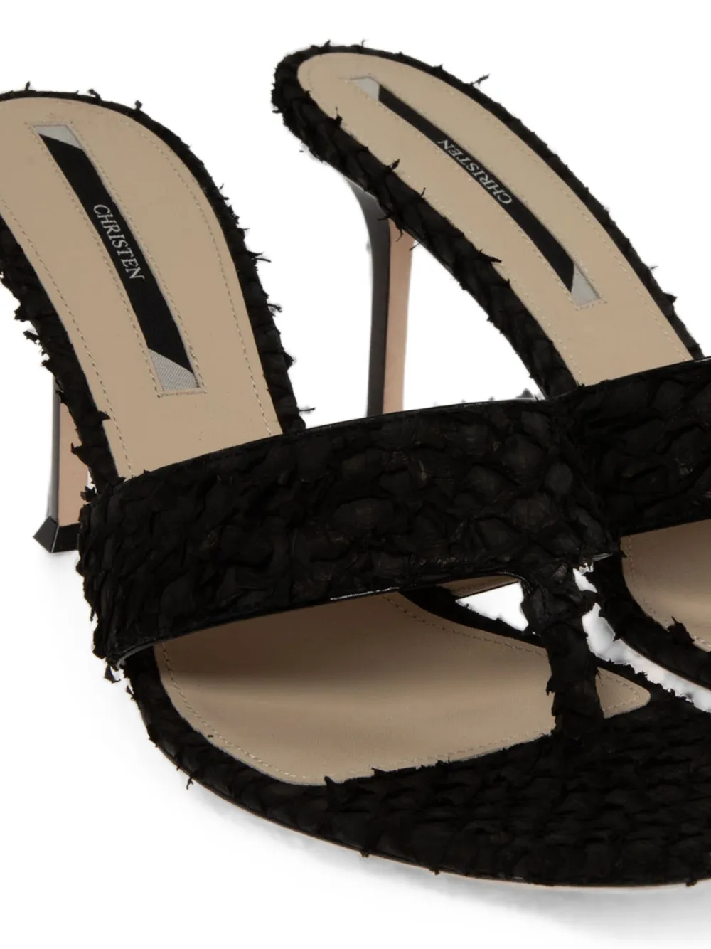 Christen Helix thong sandals Zwart